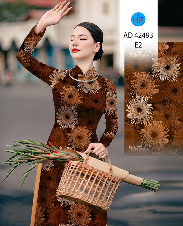 Vải Áo Dài Hoa In 3D AD 42493 2